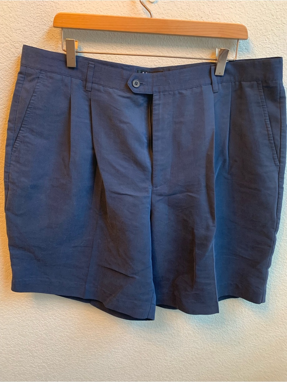Ashworth Navy Blue Flat Front Men's Shorts